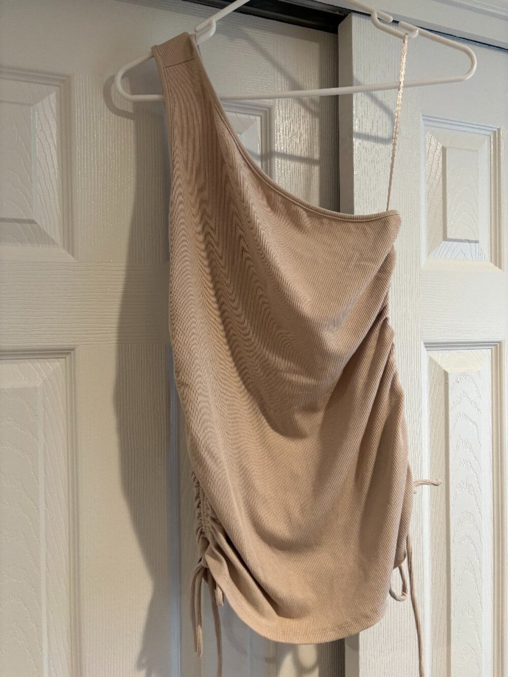 WAYF One shoulder Tank Top with Adjustable Ruching - Size L